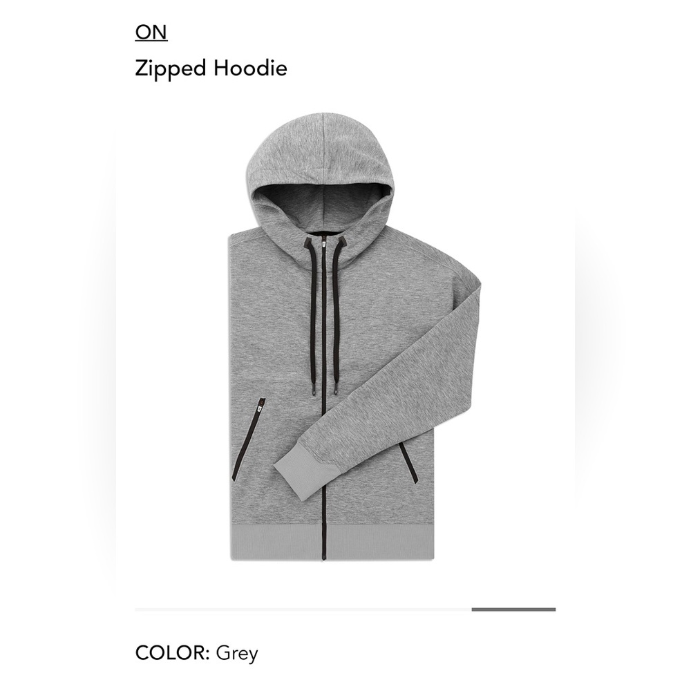 On Zipped Hoodie women size S in Grey. NEW WITH TAGS